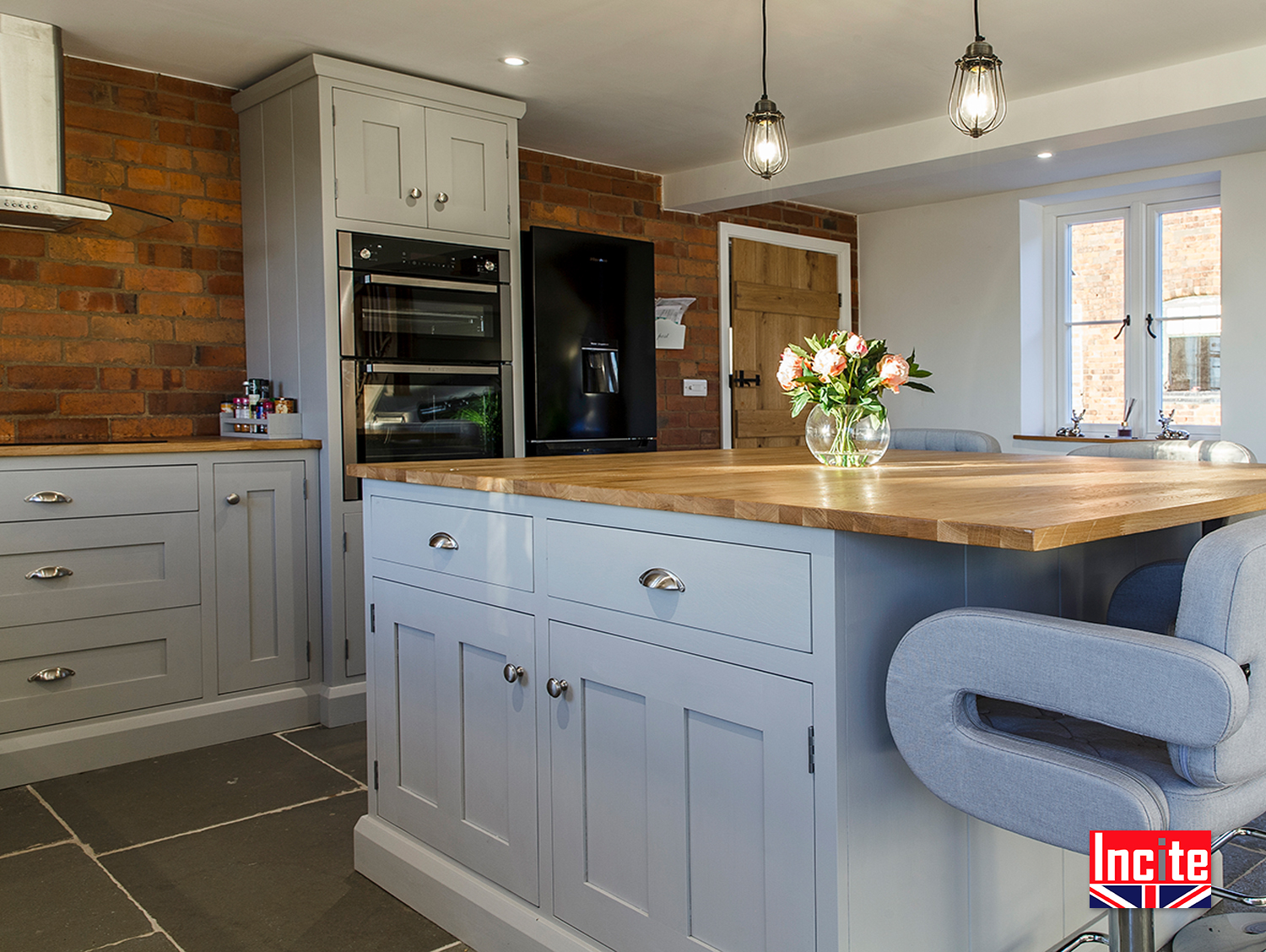 Lamp Room Gray Hand Painted Kitchen Incite Interiors